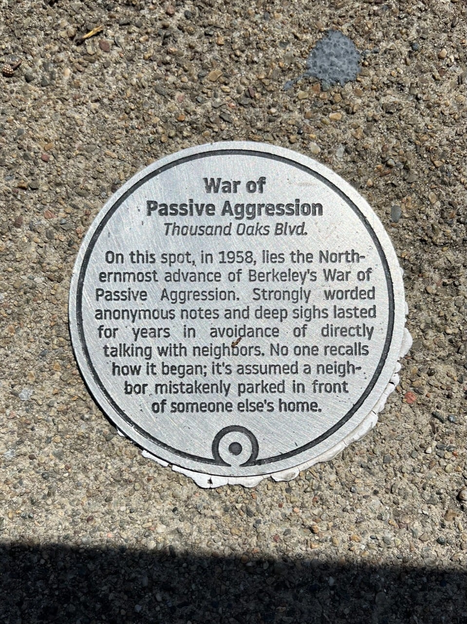 Closeup photo of plaque